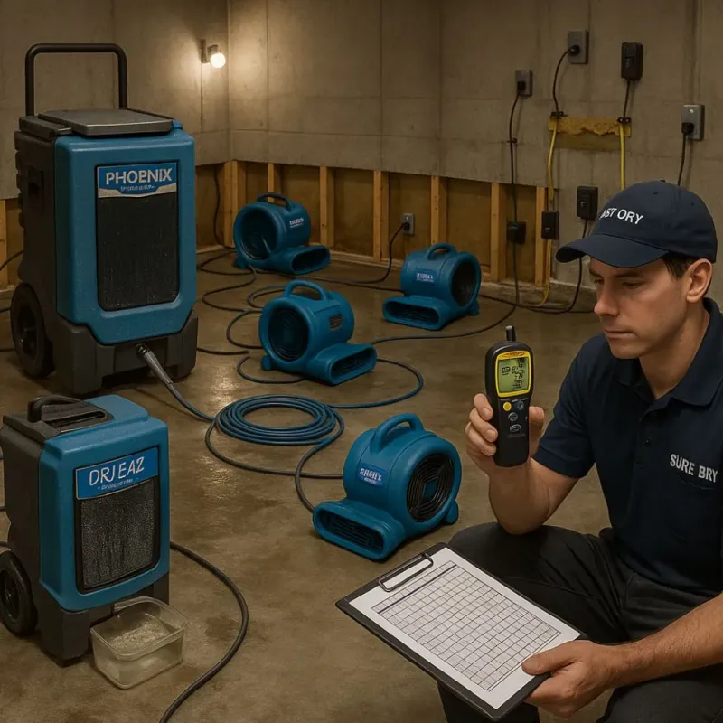 Structural Drying and Dehumidification process in Manteo, NC